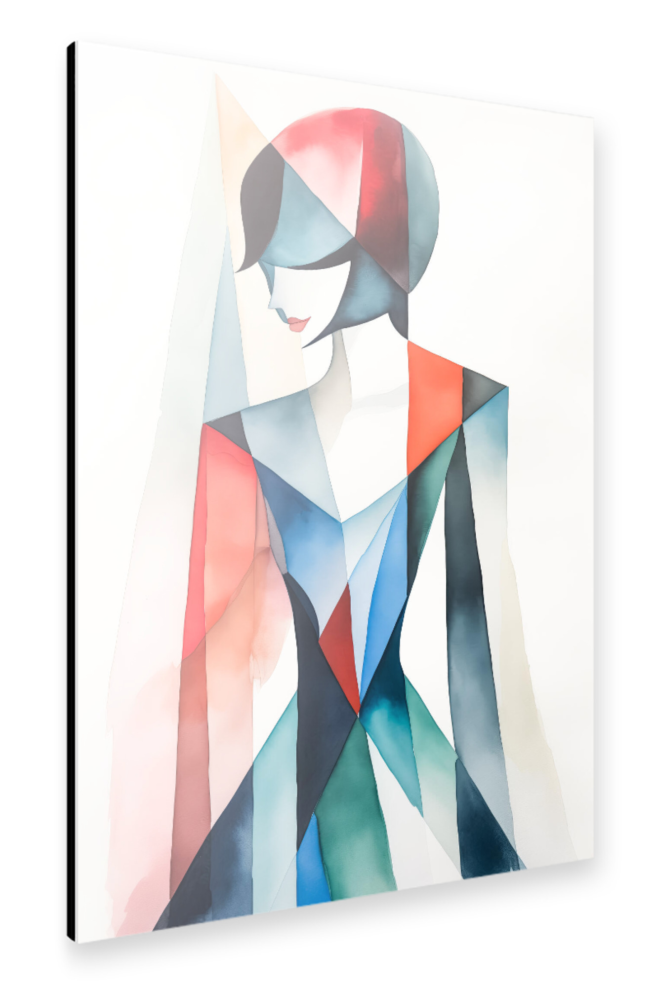 Alu-Dibond "Aquarellformen einer Frau" 30x20 cm artboxONE
