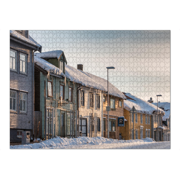 Puzzle Ravensburger "Tromsö im Winter" artboxONE - Reise,Architektur - Tromso,Schnee,Eis,Arktis,Arktisch,Norden,Norwegen,Skandinavien,Häuser,Eiszapfen