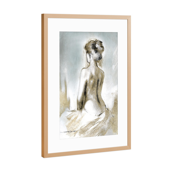 Poster mit Rahmen Kupfer "Figure in Golden Light Sequel" artboxONE - Menschen,Fashion - Weiblich,Frau,Figurativ,Nackt