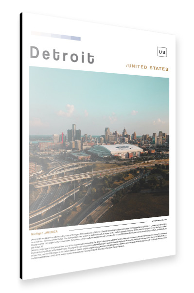 Alu-Dibond "Detroiter Zeitungscover" 30x20 cm artboxONE