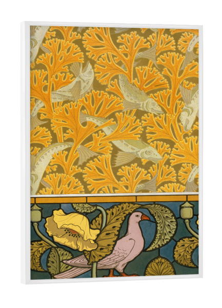 Poster mit weißem Rahmen "Verneuil - Fische und Tauben" artboxONE - Natur,Floral,Tiere