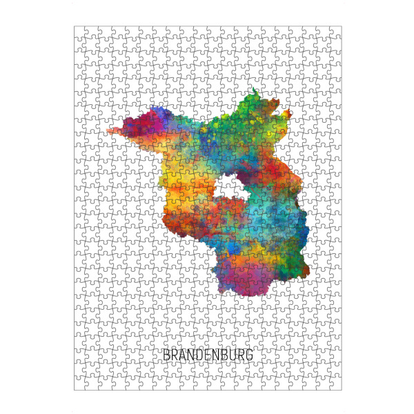 Puzzle Ravensburger "Brandenburgische Landeskarte" artboxONE - Kartografie - Brandenburg,Karte,Aquarell,Malerei,Deutschland,Staat - Bild brandenburg