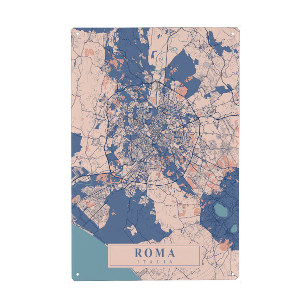 Metall Poster "Roma CityMap" artboxONE - Städte / Rom,Kartografie