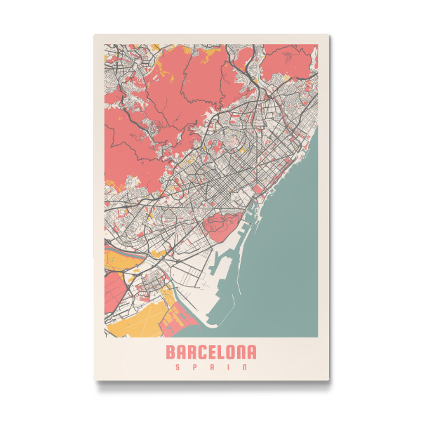 Galerie-Print "City Map von Barcelona" 30x20 cm artboxONE