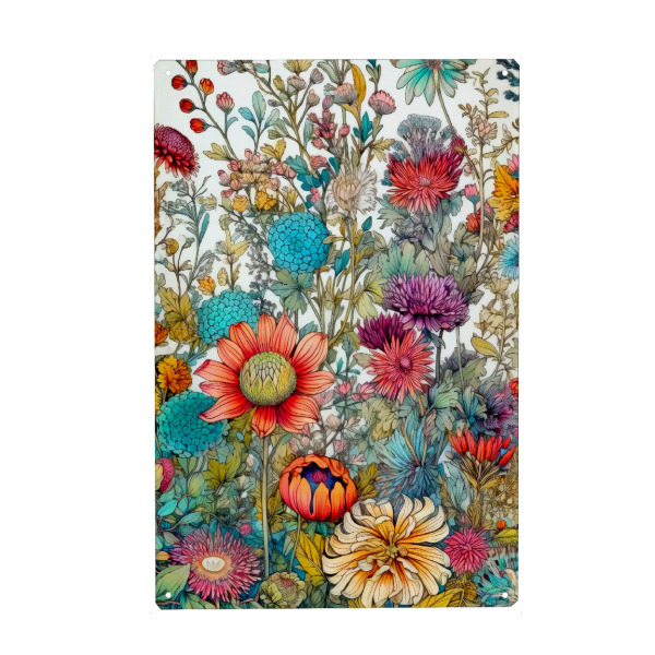 Metall Poster "Wiese voller Blumen N" artboxONE - Natur,Floral - Wiese,Natur,Blumen,Blumen,Botanische,Blätter,Blatt,Blumen,Kräuter - Blechschild