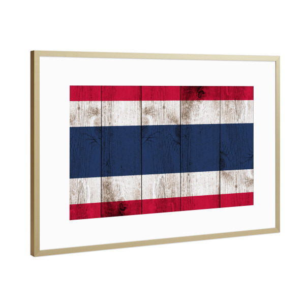 Poster mit Rahmen Gold "Thailand National Flag" artboxONE - Reise,Reise / Asien,Reise / Länder