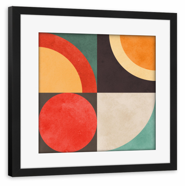 Poster mit Rahmen schwarz "Colorful Geometry B" artboxONE - Abstrakt,Geometrie