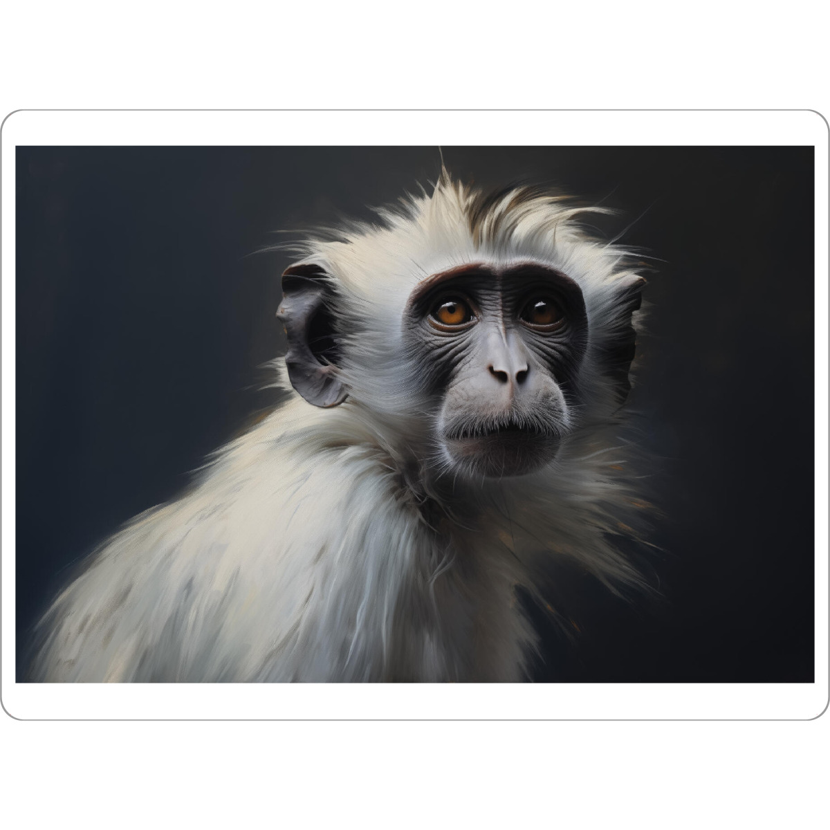 Tischset "Gibbon-Porträt" artboxONE - Natur,Tiere - Tier,Affe,Kunst,Gibbon,Impressionistisch,öl,Gemälde,Porträt,Wild,Wildnis,Tierwelt - Bild tier