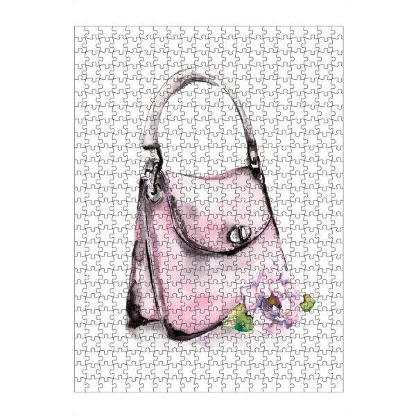 artboxONE Puzzle "Tasche mit Tragegriff oben" artboxONE - Menschen,Fashion - Handtasche,Tasche,Griff,Blume - Bild handtasche
