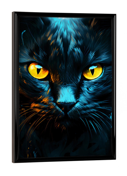 Poster mit schwarzem Rahmen "Cat Fantasy (matart)" artboxONE - Tiere - Katze,Katzen,Tier,Tiere,Kätzchen,Natur,Abstrakt,Fantasie