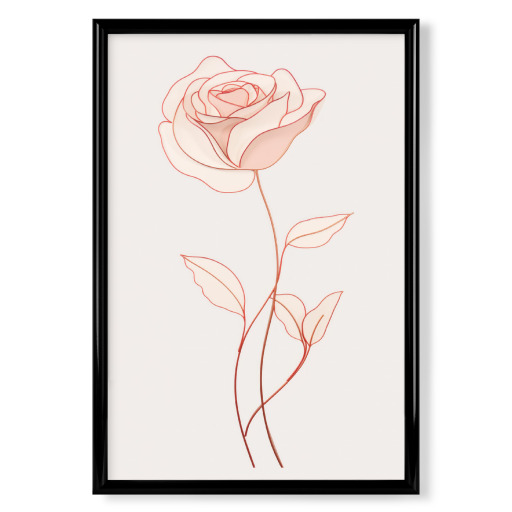 Line drawing of a rose