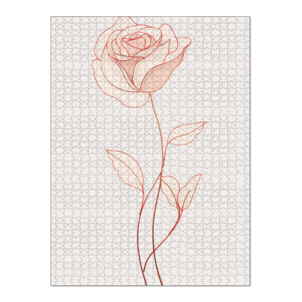 Puzzle Ravensburger "Strichzeichnung einer Rose" artboxONE - Floral,Liebe
