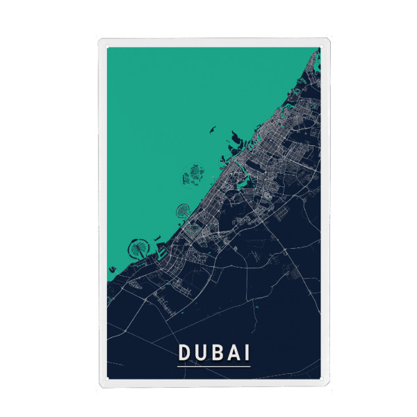 Metall Poster "Dubai CityMap" artboxONE - Städte / Dubai,Kartografie