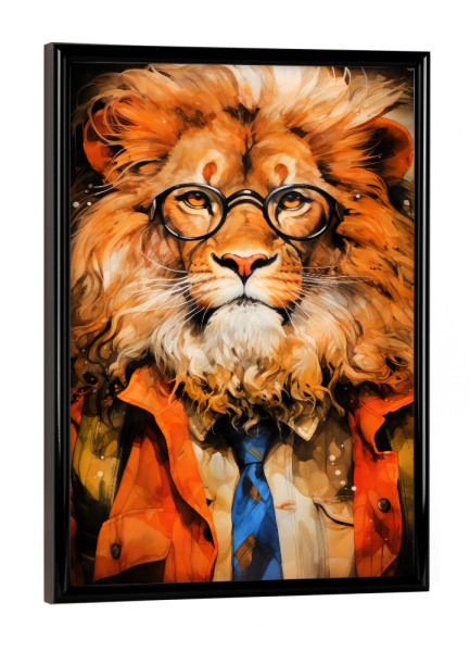 Poster mit schwarzem Rahmen "Löwe Tierkunst C" artboxONE - Tiere - Löwe,Löwen,Tier,Tiere,Grafik,Illustration,Katze,Wildkatze
