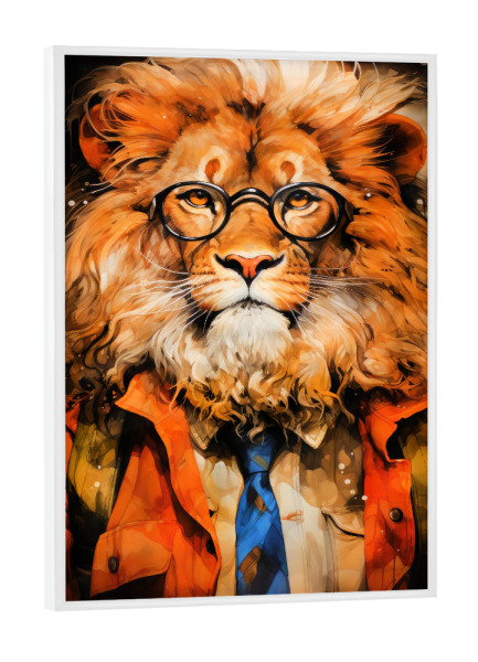 Poster mit weißem Rahmen "Löwe Tierkunst C" artboxONE - Tiere - Löwe,Löwen,Tier,Tiere,Grafik,Illustration,Katze,Wildkatze