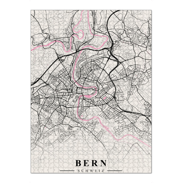 Puzzle Ravensburger "City Map von Bern" artboxONE - Städte,Kartografie