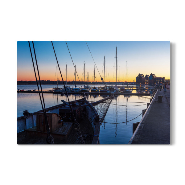 Galerie-Print "Schiff, Hafen, Sonnenaufgang" 30x20 cm artboxONE