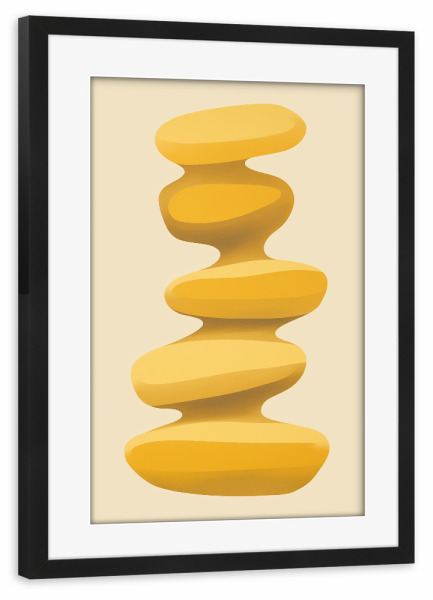 Poster mit Rahmen schwarz "Stein Turm" artboxONE - Natur,Abstrakt,Geometrie