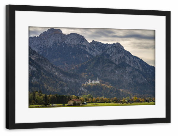 Poster mit Rahmen schwarz "Allgäu und Schloss Neuschwanstein" artboxONE - Natur,Reise