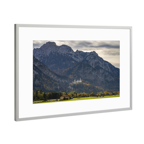 Poster mit Rahmen Silber "Allgäu und Schloss Neuschwanstein" artboxONE - Natur,Reise