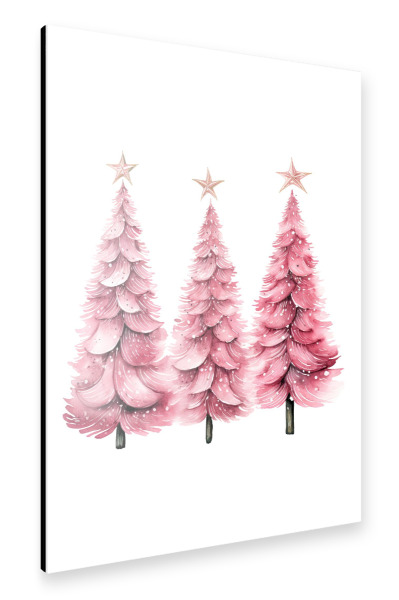 Alu-Dibond "Rosa Weihnachtsbaum" 30x20 cm artboxONE