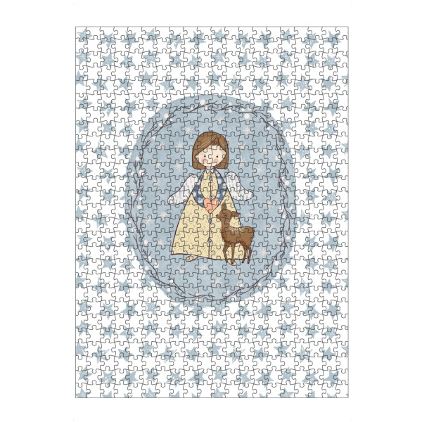 artboxONE Puzzle "Engel mit Reh" artboxONE - Für Kinder,Weihnachten - Advent,Adventskalender,Kind,Kinderzimmer,Weihnachten - Bild advent