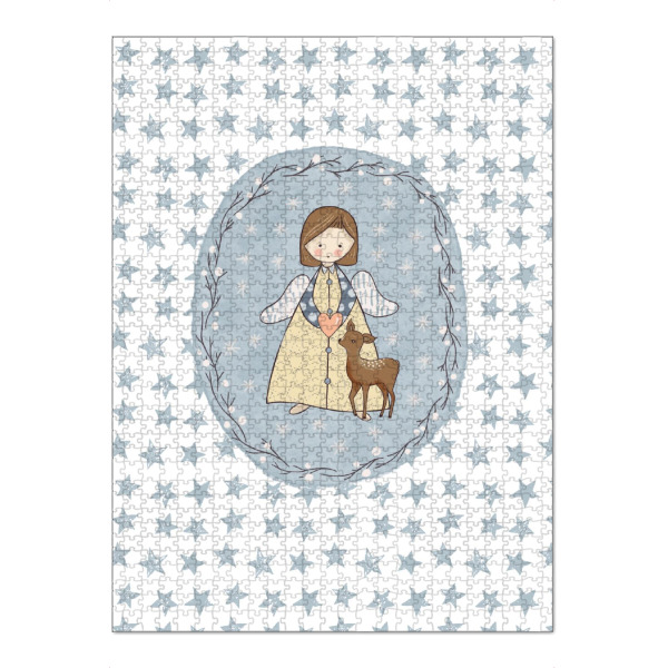 Puzzle Ravensburger "Engel mit Reh" artboxONE - Für Kinder,Weihnachten - Advent,Adventskalender,Kind,Kinderzimmer,Weihnachten - Bild advent