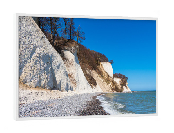Poster mit weißem Rahmen "Steine am Kreidefelsen" artboxONE - Natur,Reise,Reise / Strand und Meer
