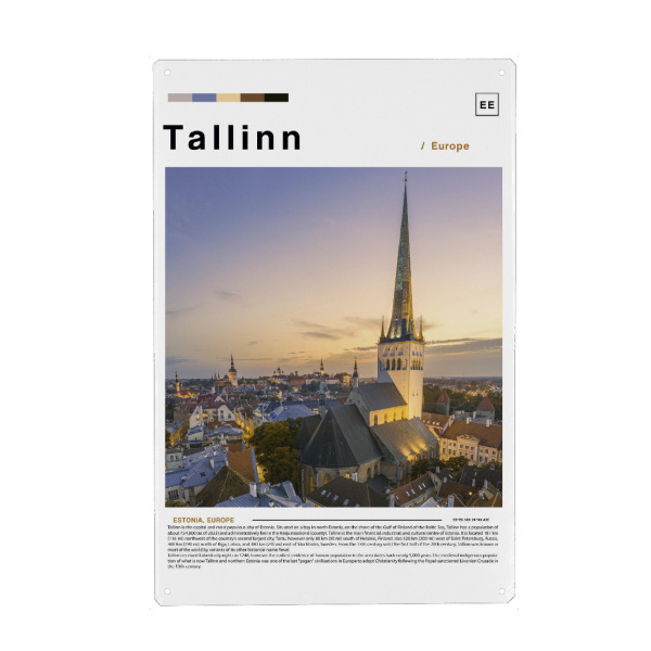 Metall Poster "Cover der Tallinner Zeitung" artboxONE - Städte,Architektur