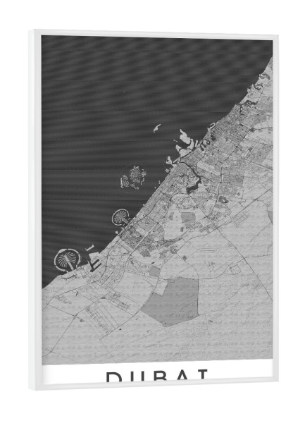 Poster mit weißem Rahmen "Dubai City Bleistift" artboxONE - Schwarzweiß,Städte / Dubai