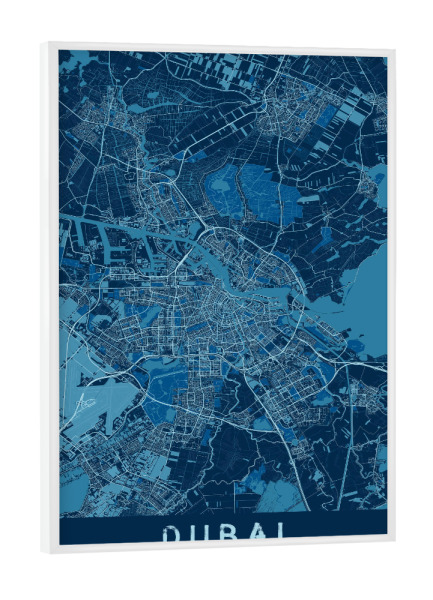 Poster mit weißem Rahmen "Dubai CIty UAE" artboxONE - Städte / Dubai,Kartografie
