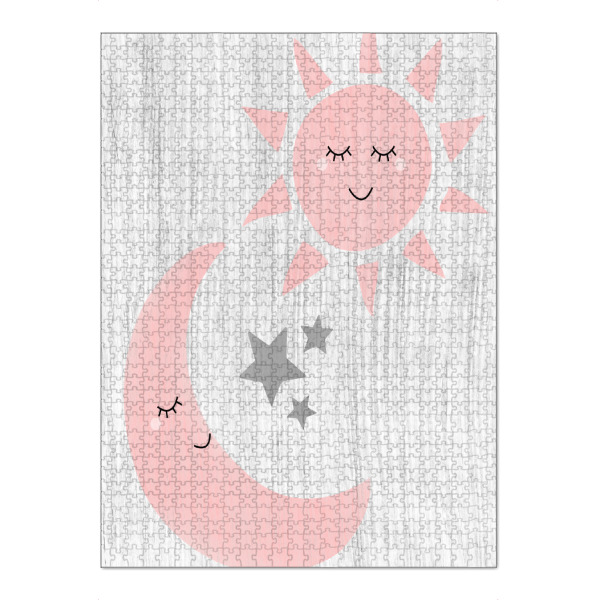 Puzzle Ravensburger "Die Sonne und der Mond" artboxONE - Für Kinder,Galaxy - Sonne,Mond,Sterne,Holz - Bild sonne