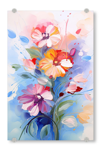 Acrylglasbild "Painted flower bouquet" artboxONE - Floral,Abstrakt