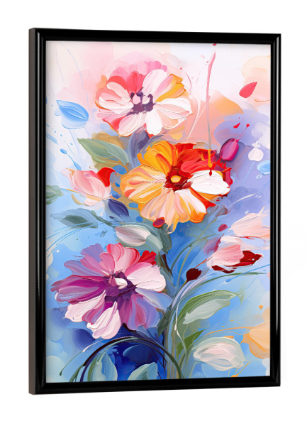 Poster mit schwarzem Rahmen "Painted flower bouquet" artboxONE - Floral,Abstrakt