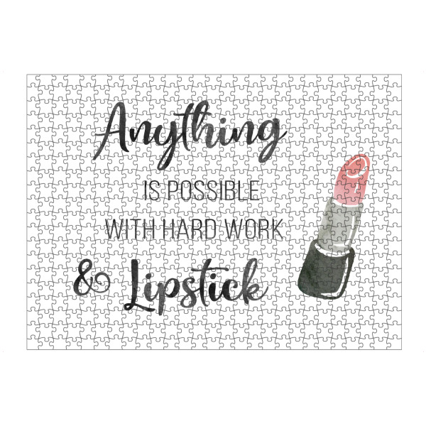 Puzzle Ravensburger "Harte Arbeit und Lippenstift" artboxONE - Typografie,Fashion - Lippenstift,Arbeit,Möglich,Typo,Typografie - Bild lippenstift