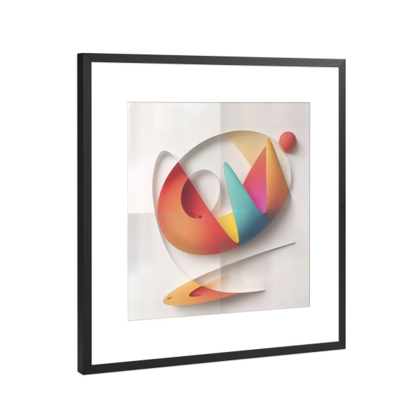 Poster mit Rahmen Schwarz (Metallic) "KandiArt" artboxONE - Abstrakt - 3d,Kunst,Abstrakt,Glas,Formen,Farbe,Mild,Rot,Gelb,Grün,Orange