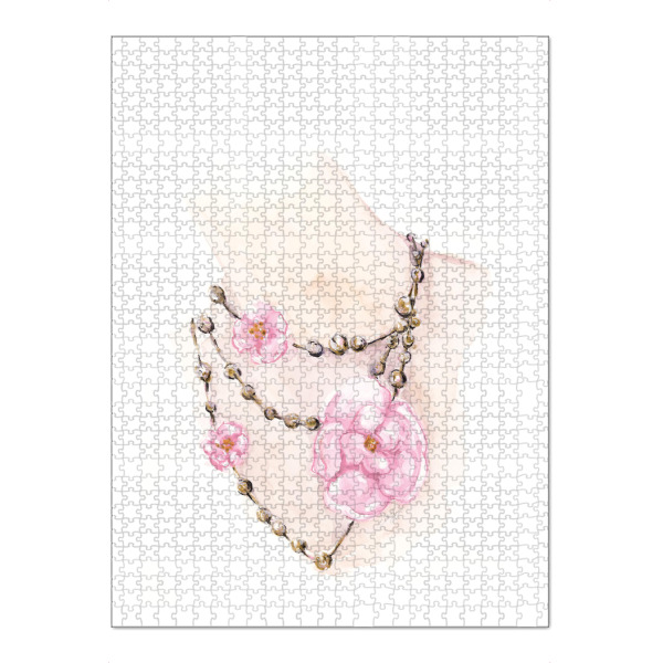 Puzzle Ravensburger "Perlen-Blumenhalskette" artboxONE - Floral,Menschen,Fashion - Halskette,Frau,Blumen - Bild halskette