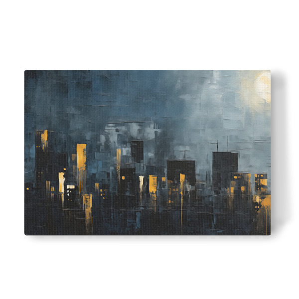 Leinwandbild "Dunkle Acryl-Skyline" artboxONE - Städte,Abstrakt,Architektur
