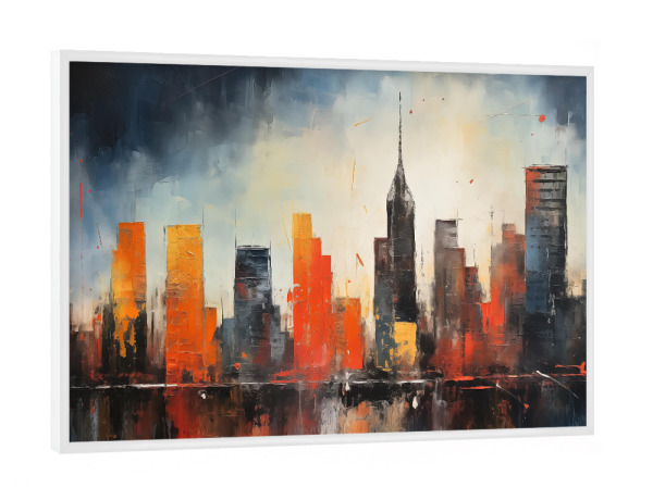 Poster mit weißem Rahmen "Stadtbild Acryl" artboxONE - Städte,Abstrakt,Architektur