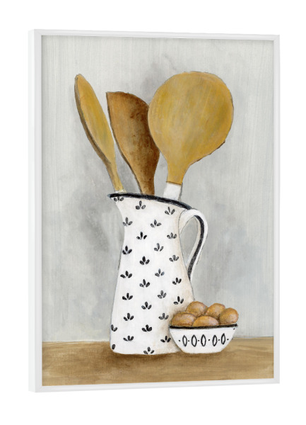 Poster mit weißem Rahmen "Cottage-Küche I" artboxONE - Essen & Trinken,Essen & Trinken / Obst & Gemüse - Löffel,Holzlöffel,Küche