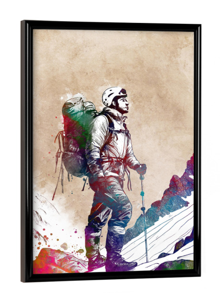 Poster mit schwarzem Rahmen "Bergsport Kunst F" artboxONE - Sport,Sport / Motivation