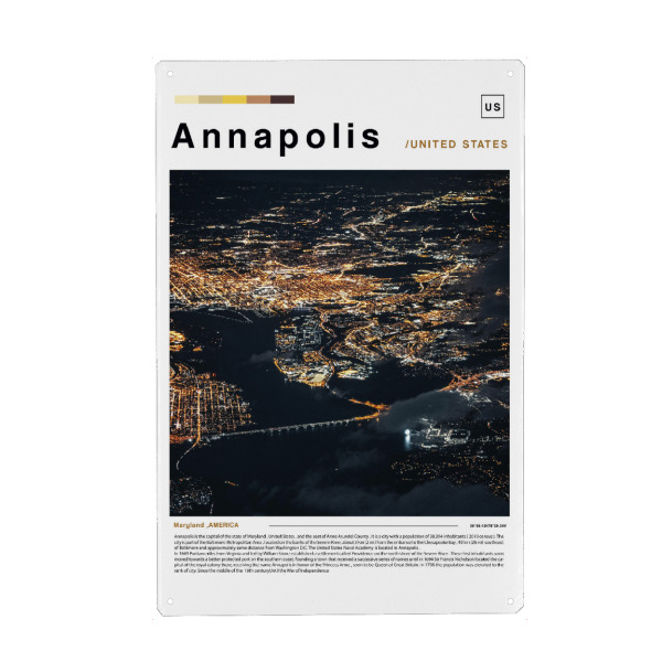 Holzbild "Titelseite der Annapolis-Zeitung" artboxONE - Städte,Architektur