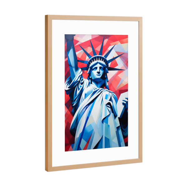 Poster mit Rahmen Kupfer "Gemälde der Freiheitsstatue" artboxONE - Städte / New York,Abstrakt,Architektur