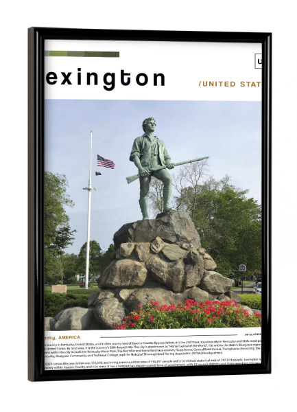 Poster mit schwarzem Rahmen "Lexington-Zeitungscover" artboxONE - Städte,Architektur