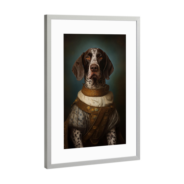 Poster mit Rahmen Silber "Deutsch Kurzhaar" artboxONE - Tiere,Lustig