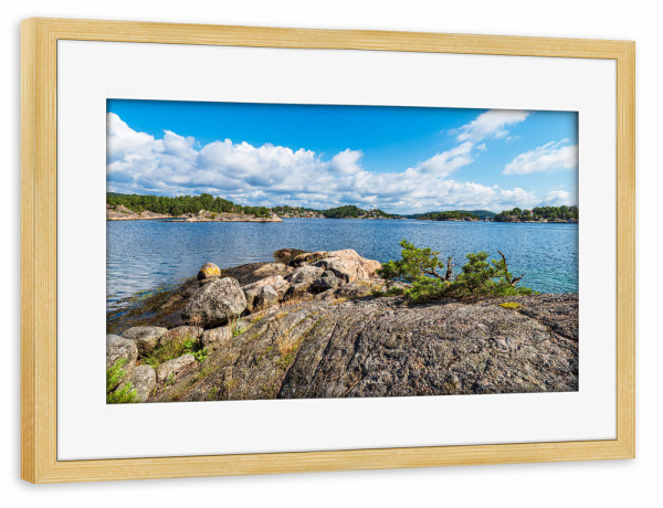 Poster mit Rahmen kiefer "Wolken, Felsen, Meer, Insel" artboxONE - Natur,Reise,Reise / Strand und Meer,Reise / Länder