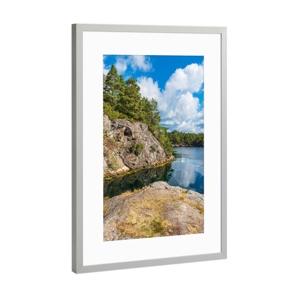 Poster mit Rahmen Silber "Landschaft in Norwegen" artboxONE - Natur,Reise,Reise / Strand und Meer,Reise / Länder