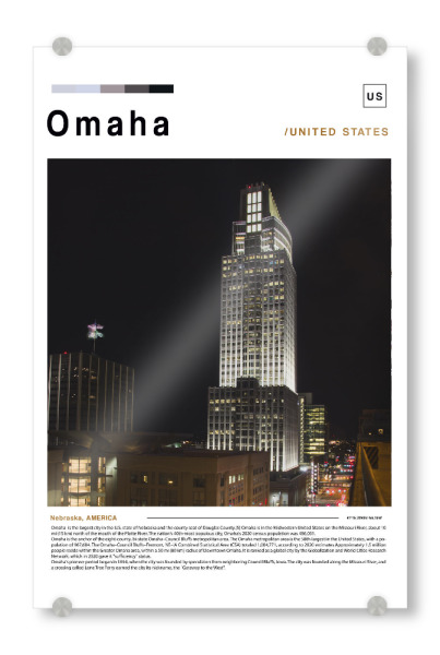 Acrylglasbild "Omaha-Zeitungscover" artboxONE - Städte,Architektur