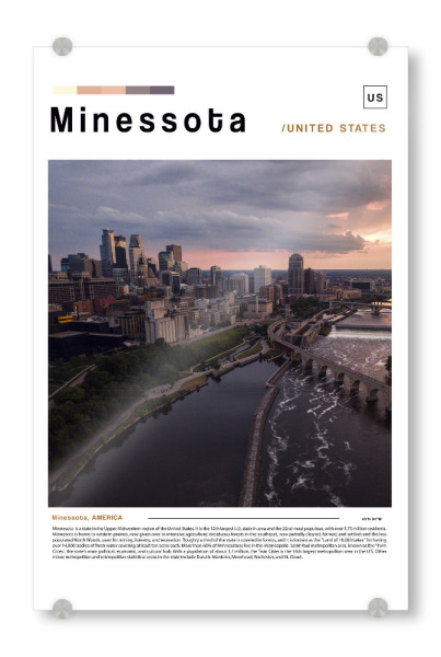 Acrylglasbild "Zeitung aus Minnesota" artboxONE - Städte,Architektur