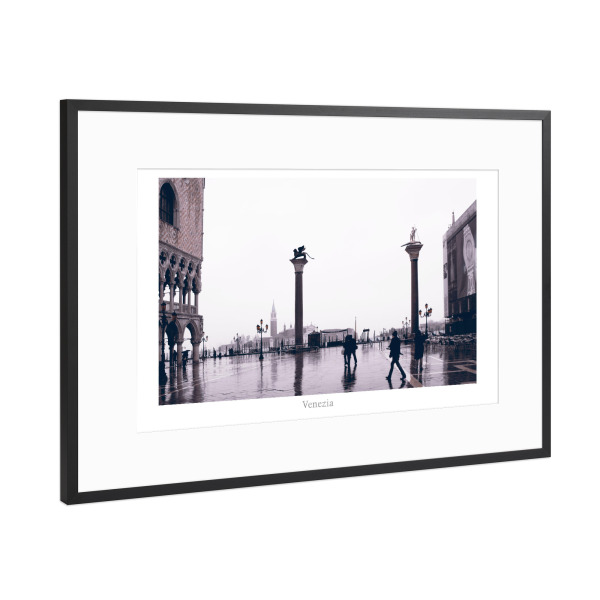 Poster mit Rahmen Schwarz (Metallic) "Markusplatz, Venedig" artboxONE - Reise,Architektur,Städte / Venedig,Reise / Länder